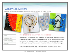 Handmade Fused Art Glass and Gemstone Jewelry by Karel Murphy of Windy Sea Designs